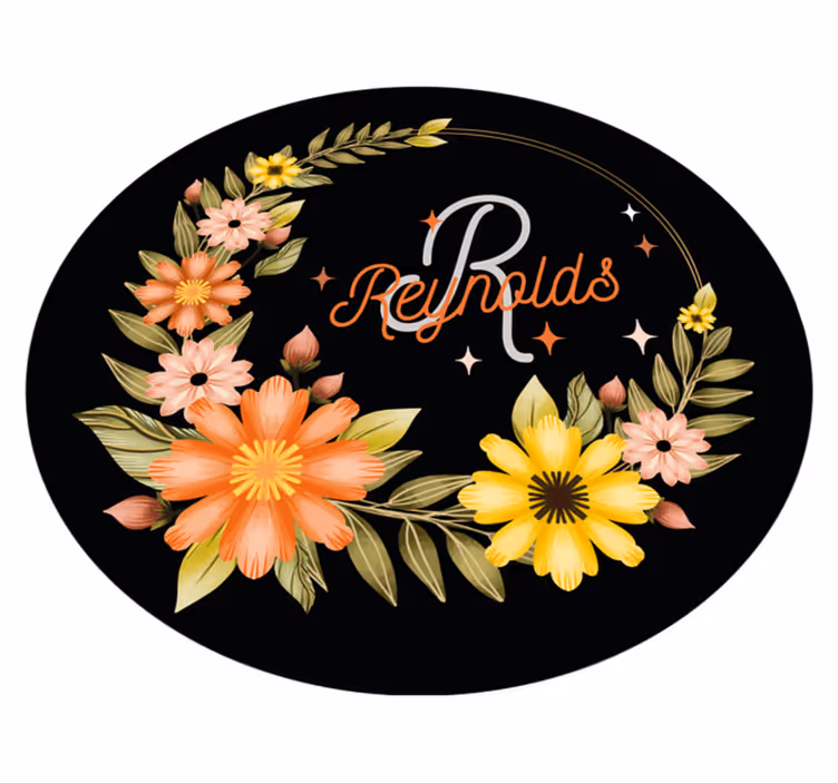 Covor vinil dormitor nume floral coroană - TenStickers