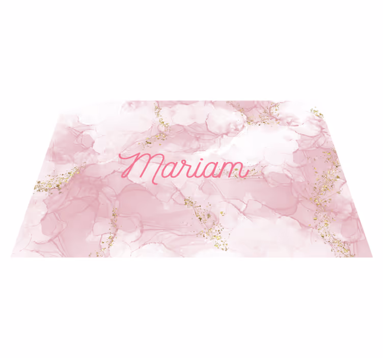 Model roz deschis cu covor floral cu nume - TenStickers