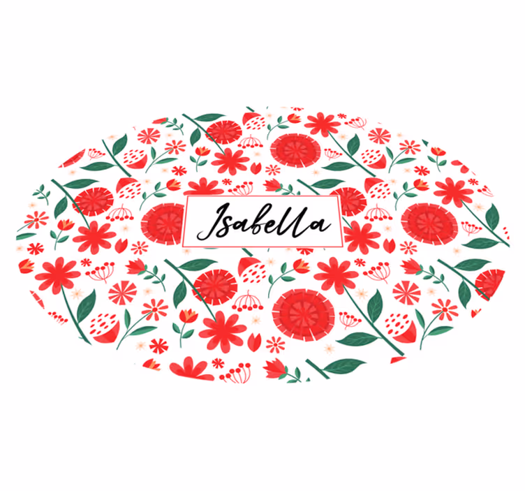 Covor vinil dormitor flori roșii personalizate - TenStickers