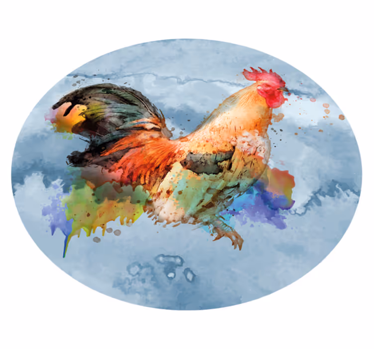 Covor vinil print animalier strop de cocoș colorat - TenStickers