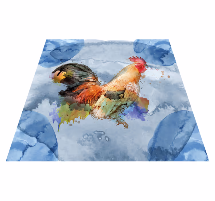 Covor vinil animal cocoșul aquarella - TenStickers