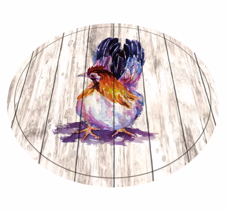 Covor vinil print animalier pui colorat fermecător - TenStickers