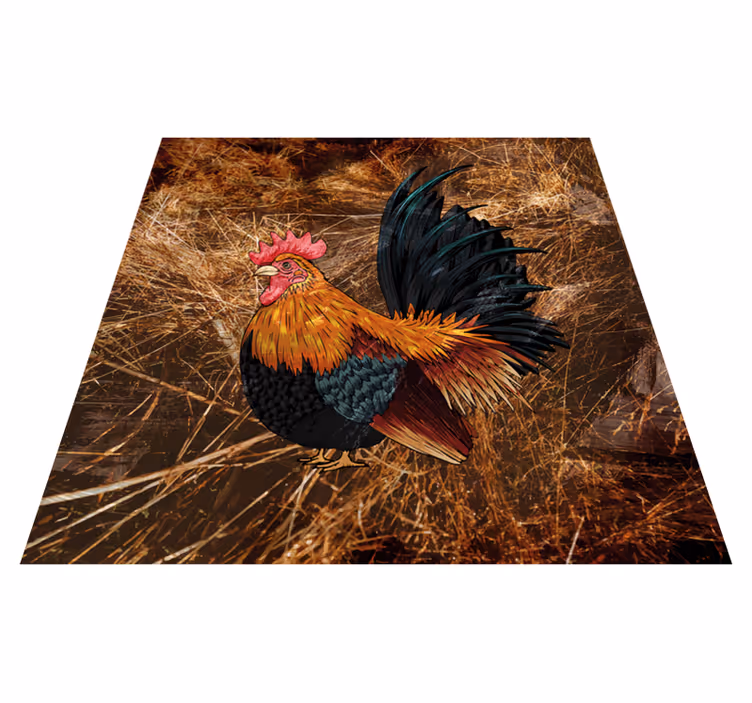 Covor vinil print animalier reprezentare vibrantă cocoș - TenStickers