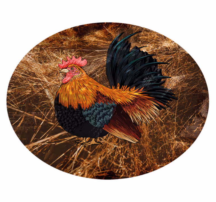 Covor vinil print animalier reprezentare cocoș colorat - TenStickers