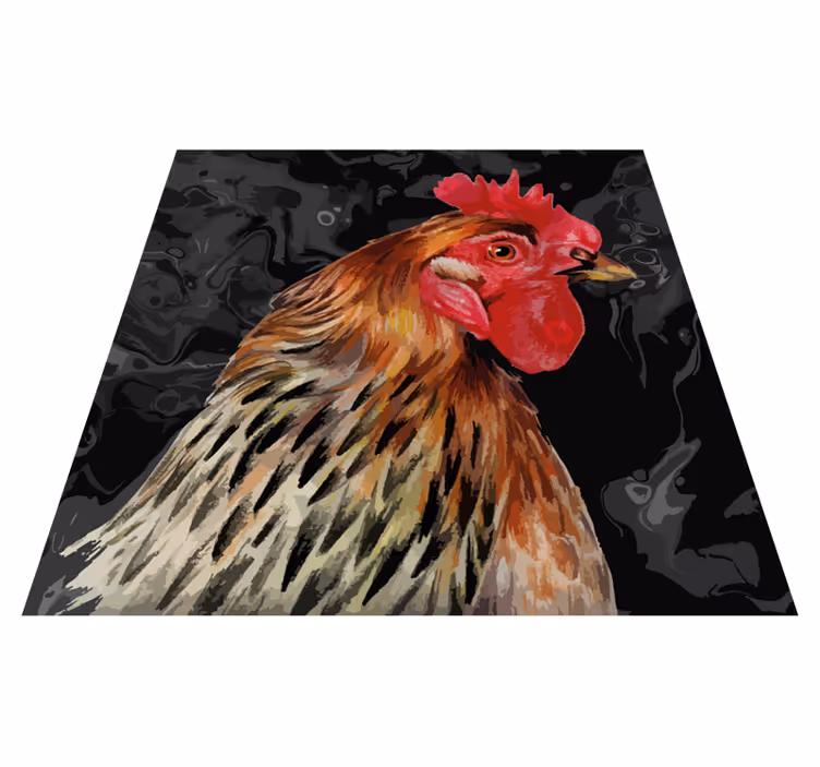 Covor vinil print animalier cap de cocoș colorat - TenStickers