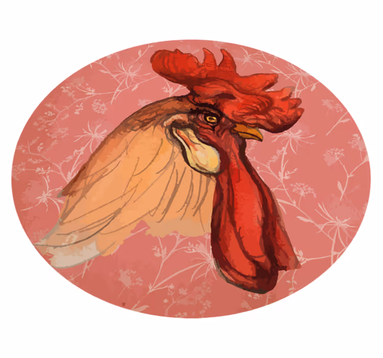 Covor vinil animal operă de artă a cocoșului - TenStickers