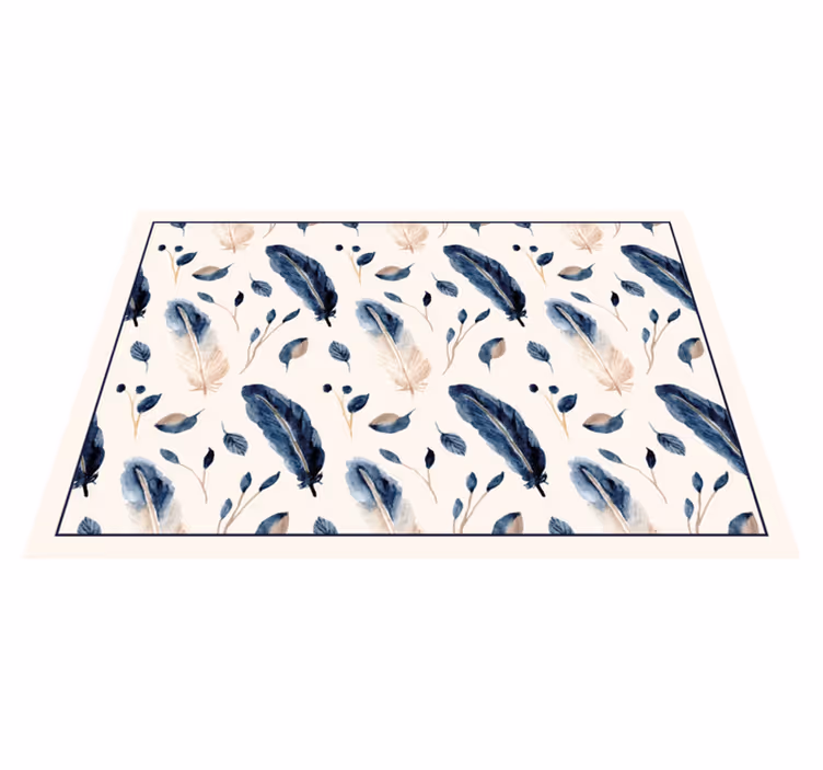Covor vinil animal motiv botanic cu pene - TenStickers