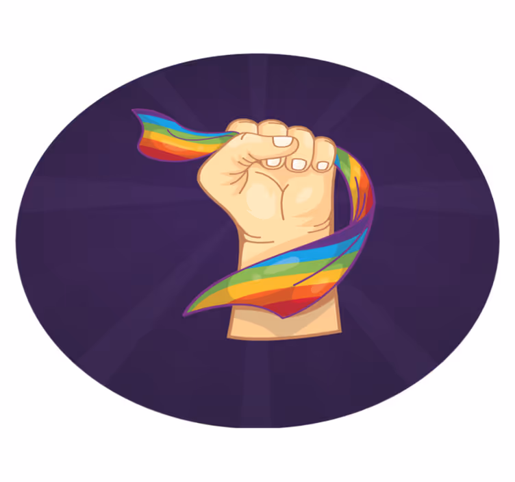 Covor de vinil Adolescenți pumn curcubeu mândru - TenStickers