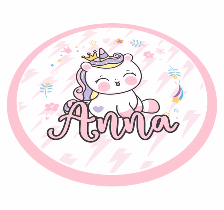 Alții covor de vinil pui de unicorn cu nume - TenStickers
