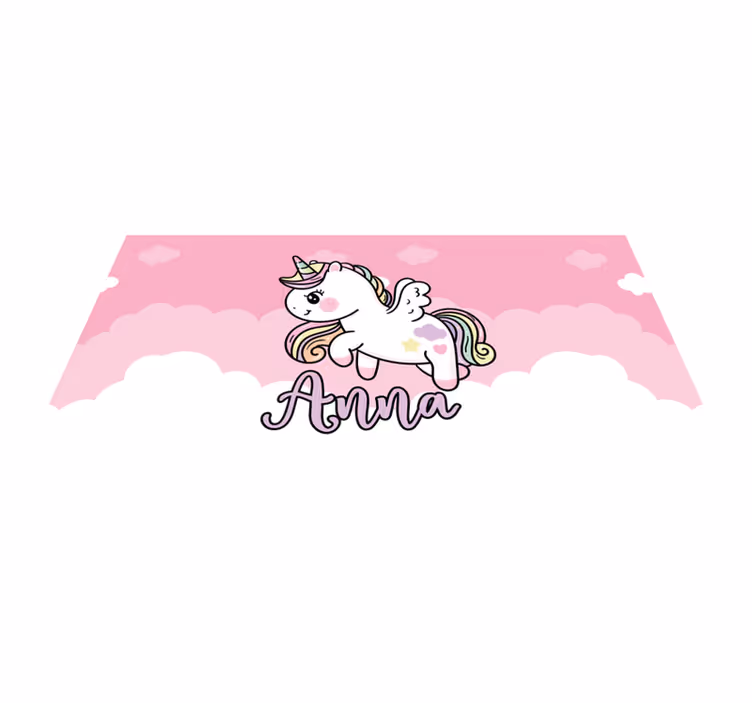 Alții covor de vinil unicorn roz personalizabil - TenStickers