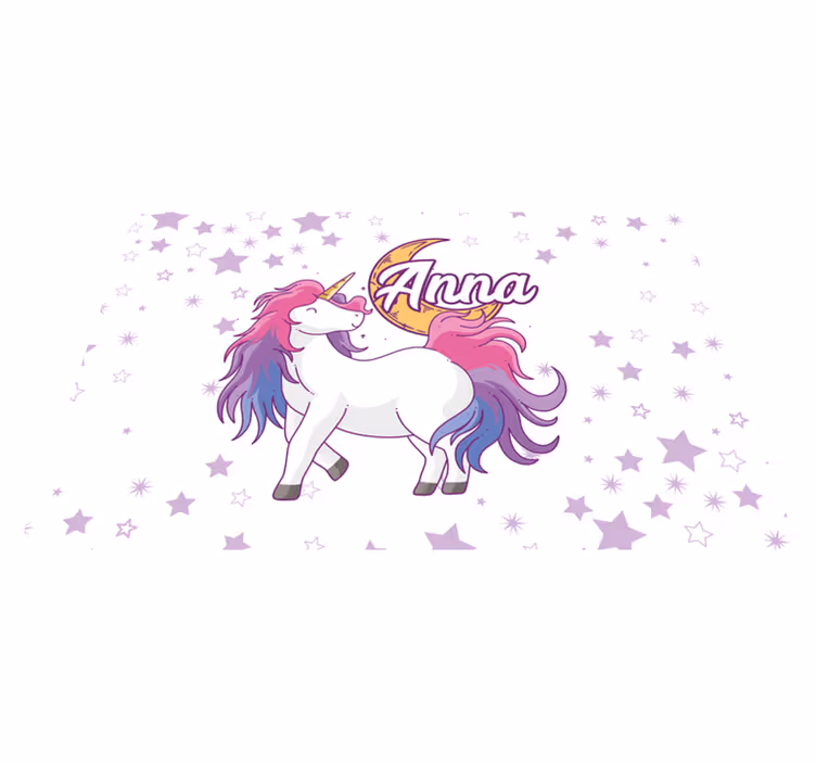 Covor personalizat unicorn și lună - TenStickers