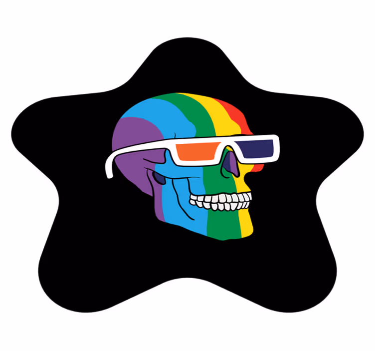 Covor de vinil mozaic nuanțe colorate de craniu - TenStickers