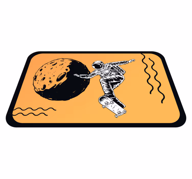 Alții covor de vinil astronaut care face skateboarding - TenStickers