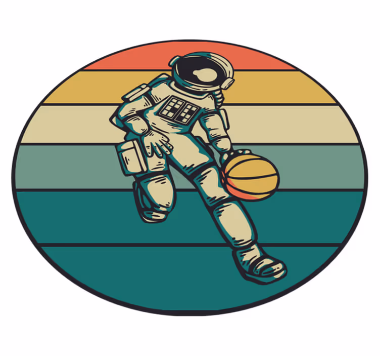 Covor de vinil jocuri joc de baschet astronaut - TenStickers