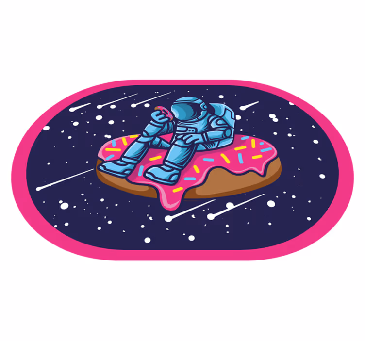 Covor de vinil Adolescenți astronaut pe gogoașă - TenStickers