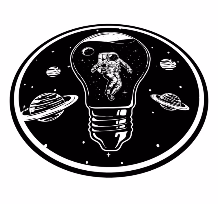 Covor de vinil stele cosmonaut în bec - TenStickers