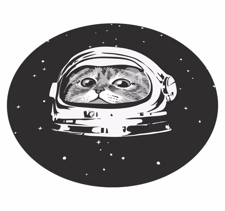 Covor de vinil pentru copii aventură cu pisica spațială - TenStickers
