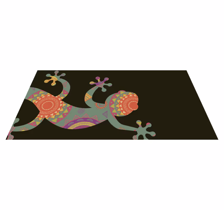 Covor vinil mandala șopârlă geometrică colorată - TenStickers