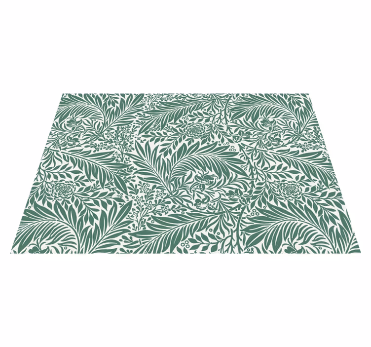 Covor vinil flori și plante model de frunziș verde - TenStickers