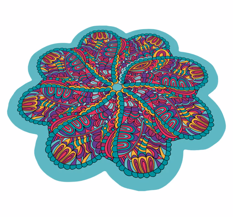 Covor vinil mandala motiv vibrant și colorat - TenStickers