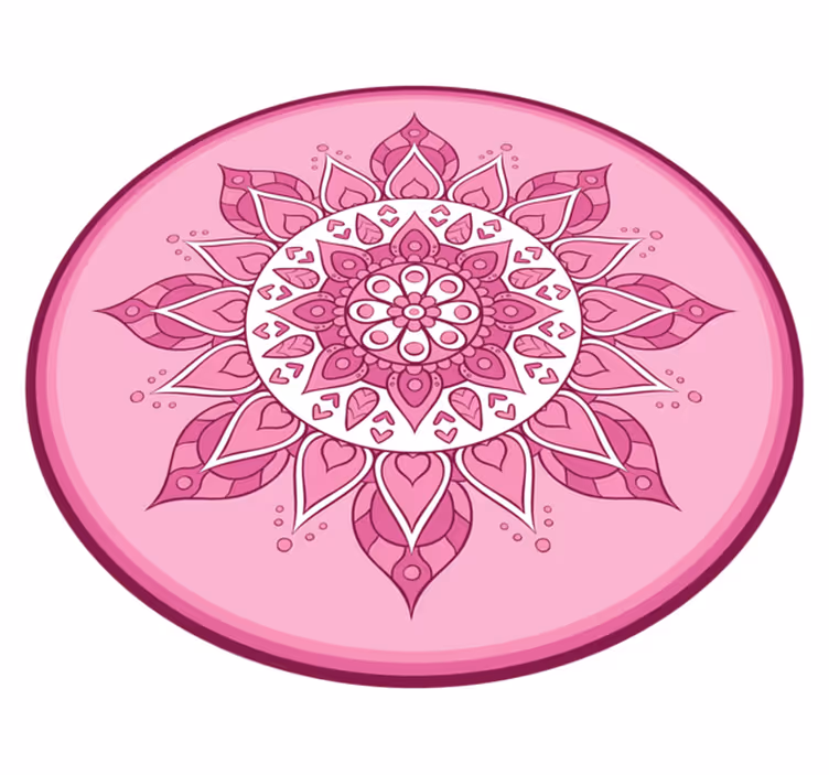Covor vinil mandala meditație florală roz - TenStickers