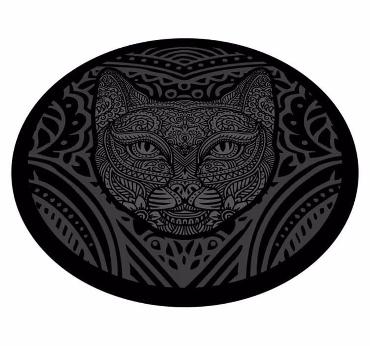 Covor vinil animal față de pisică neagră - TenStickers