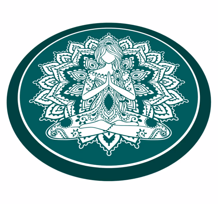 Covor vinil mandala artă verde meditativă - TenStickers