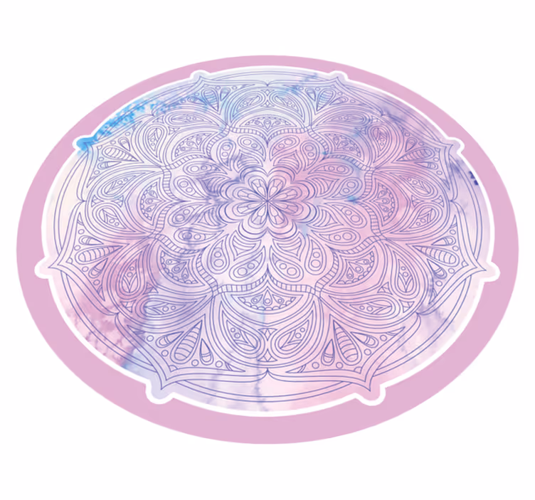 Covor vinil mandala floral roz pastel - TenStickers