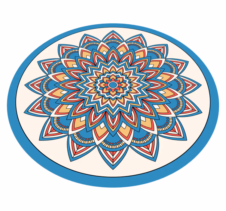 Covor vinil mandala aranjament botanic vibrant - TenStickers