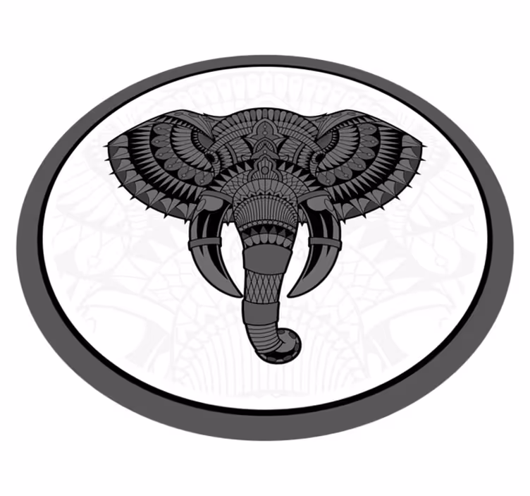 Covor vinil animal mandala gri elefant - TenStickers