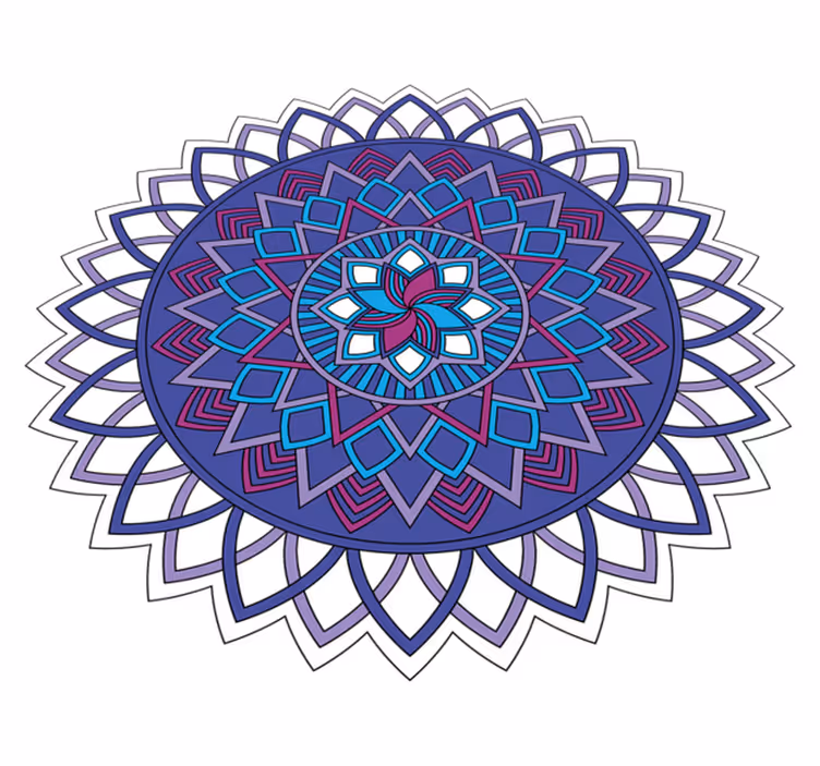 Covor vinil mandala aranjament floral complex - TenStickers