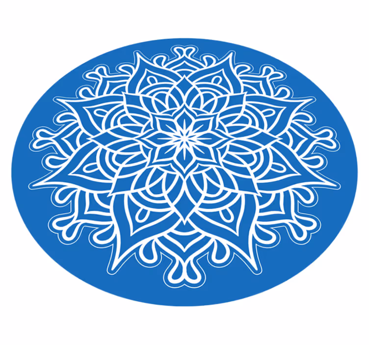 Covor vinil mandala compoziție albastră complexă - TenStickers