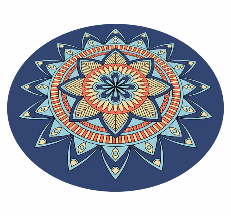 Covor vinil mandala nuanțe vibrante de albastru - TenStickers