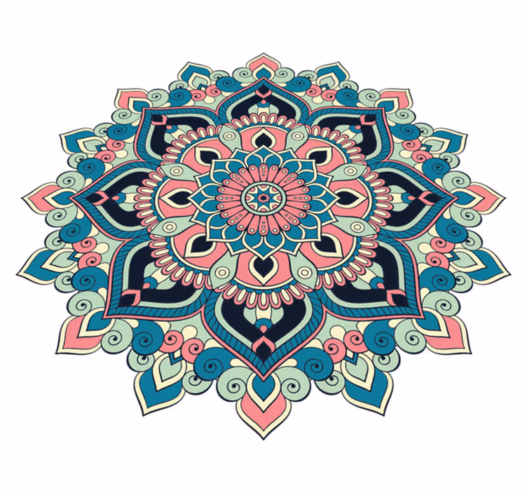 Covor vinil mandala element floral colorat - TenStickers