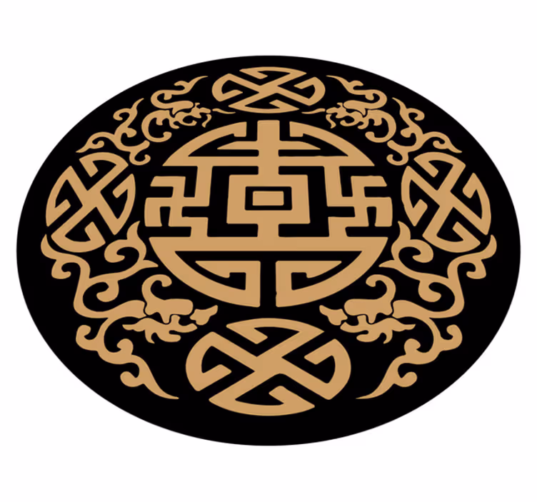 Covoruri vinil rotund motivul simbolului cultural - TenStickers
