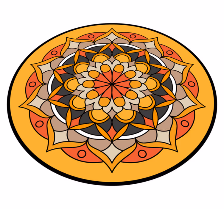 Covoruri vinil rotund element mandala vibrant - TenStickers