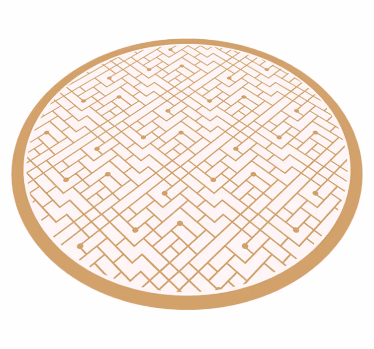 Covor de vinil geometric element auriu elegant - TenStickers