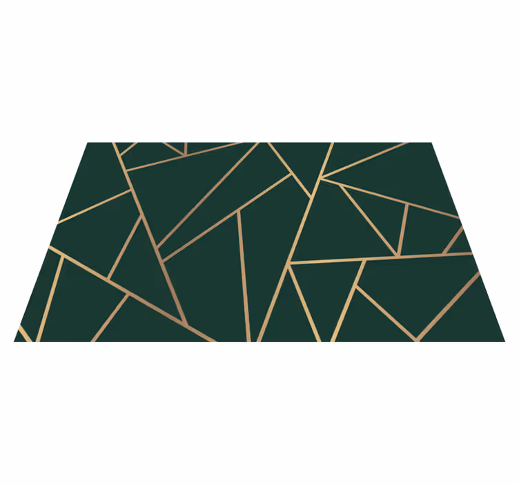 Covor de vinil geometric linii elegante verzi - TenStickers