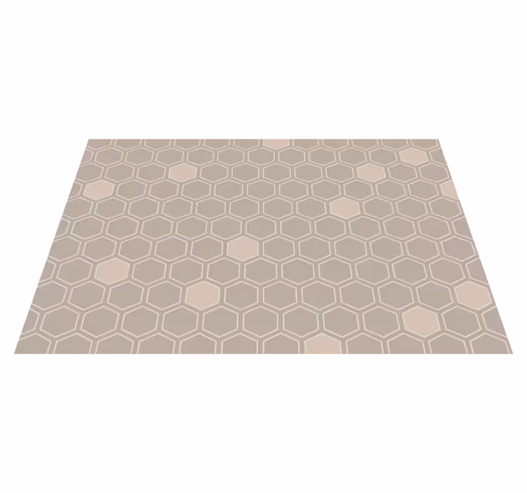 Covor de vinil geometric motiv hexagonal bej - TenStickers