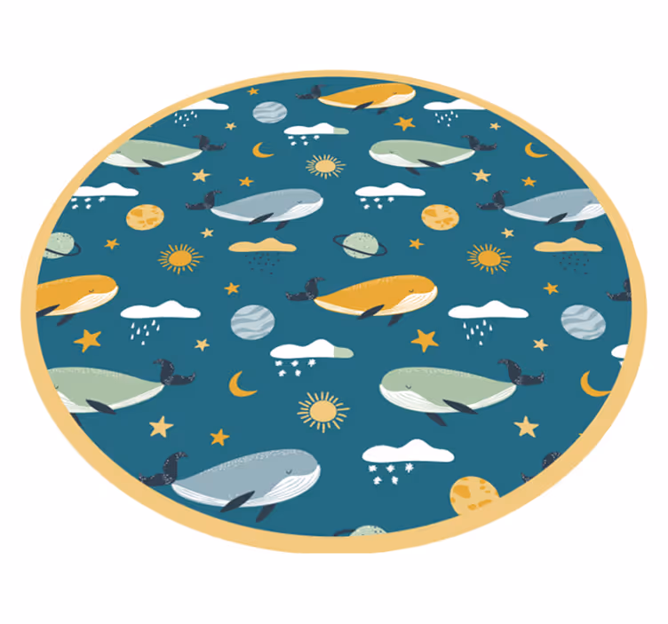 Covor de vinil pentru copii aventură cu balene - TenStickers