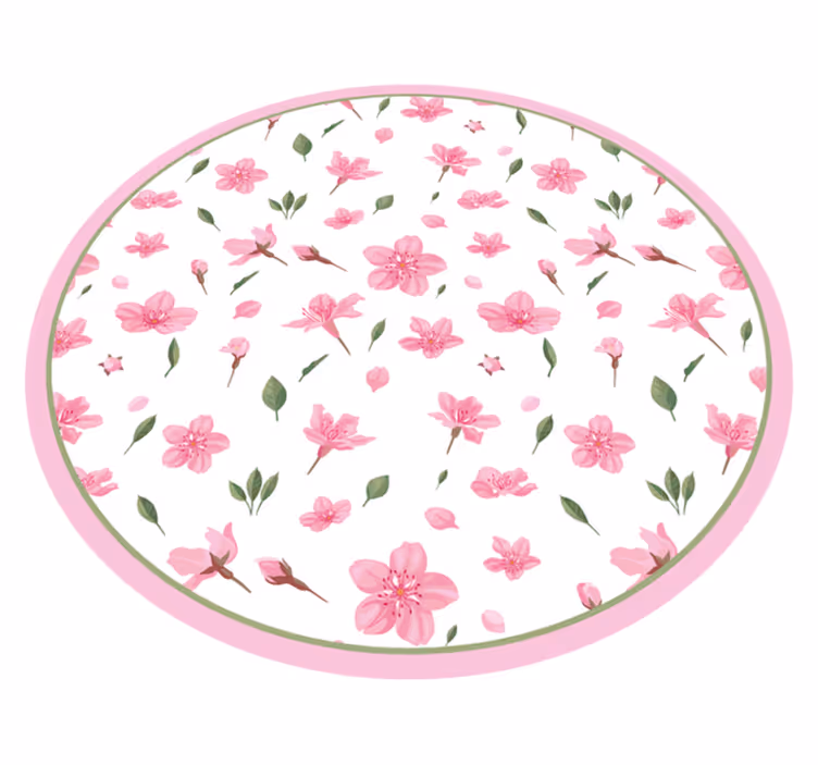 Covor vinil flori și plante înflorire florală roz - TenStickers