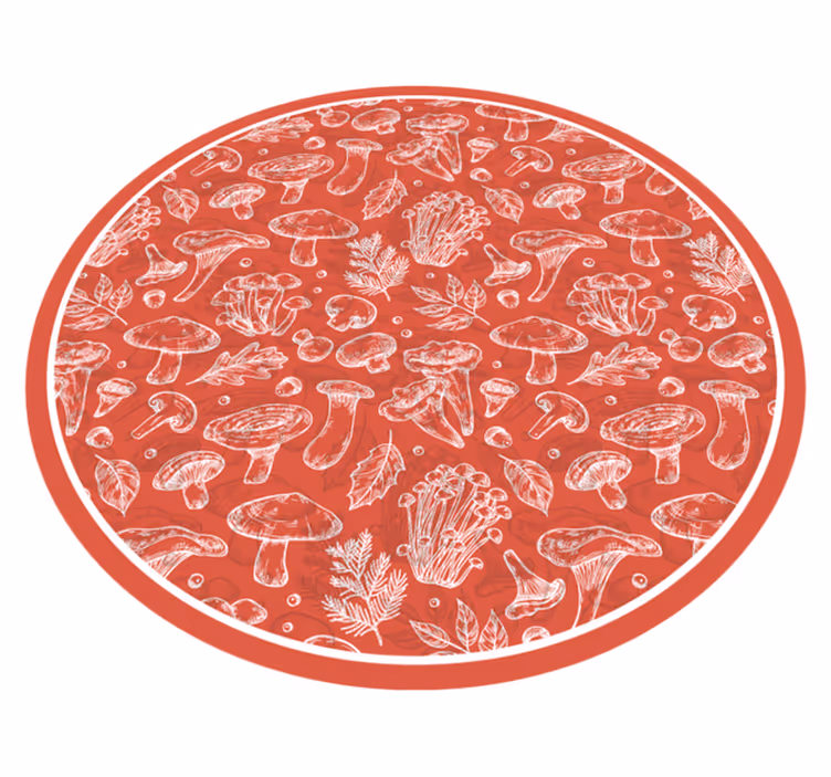 Covor vinil cu aspect de natura ilustrație de ciuperci - TenStickers