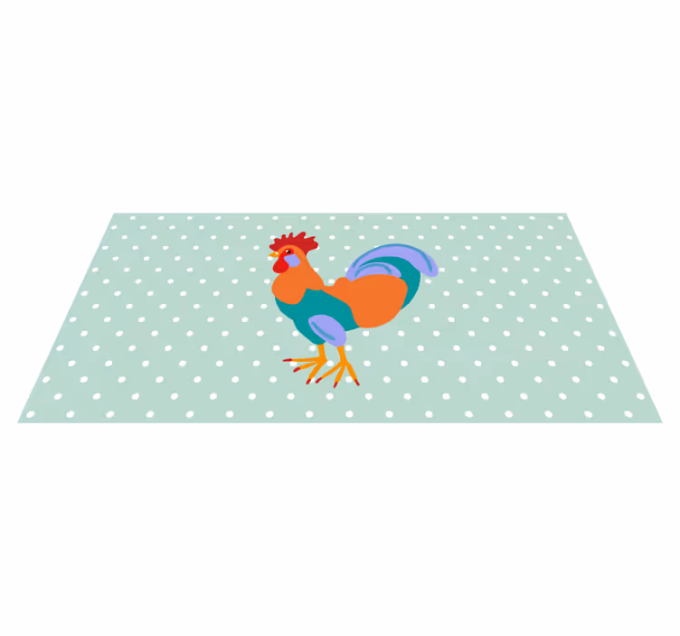 Covor vinil animal cu artă vibrantă de cocoș - TenStickers