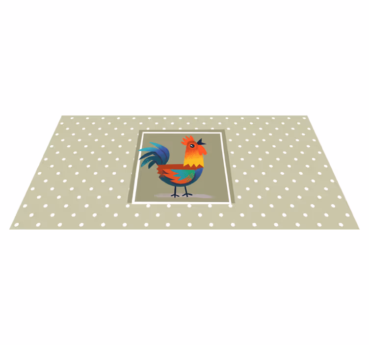 Covor vinil animal afișaj colorat de cocoși - TenStickers