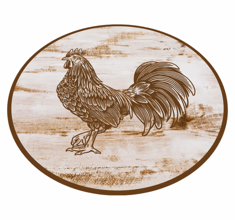 Covor vinil animal ilustrație de cocoș de epocă - TenStickers