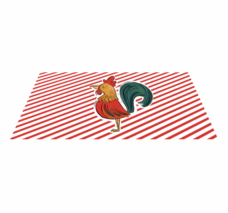 Covor vinil animal opere de artă colorate de cocoș - TenStickers