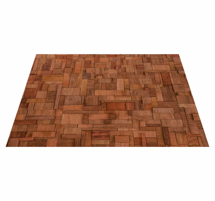 Covor vinil lemn model de bloc cald - TenStickers