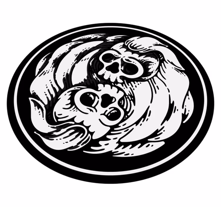 Covor de vinil Halloween valuri de craniu - TenStickers
