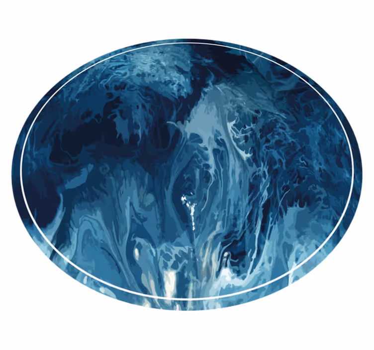 Covor vinil cu aspect de natura vârtej albastru oceanic - TenStickers
