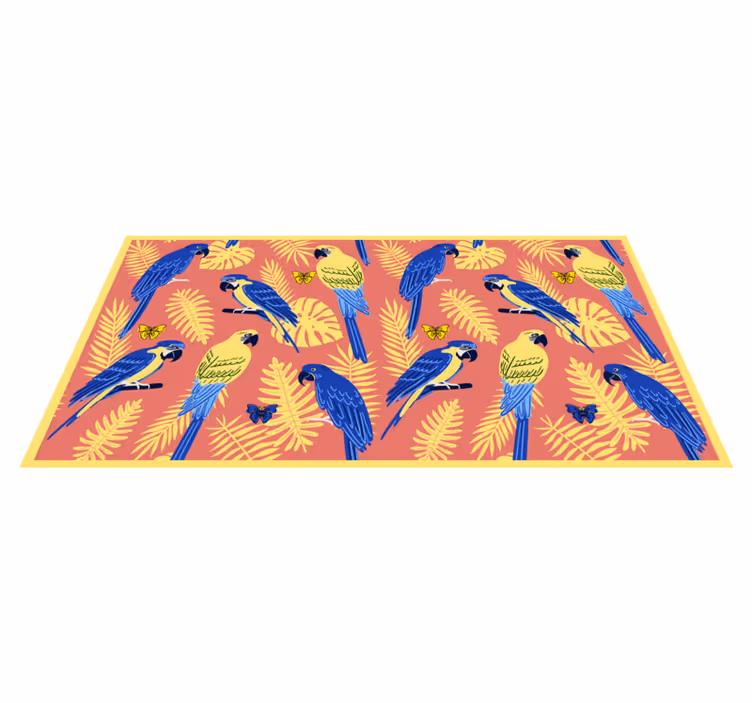 Covor vinil cu aspect de natura modele de papagali tropicali - TenStickers